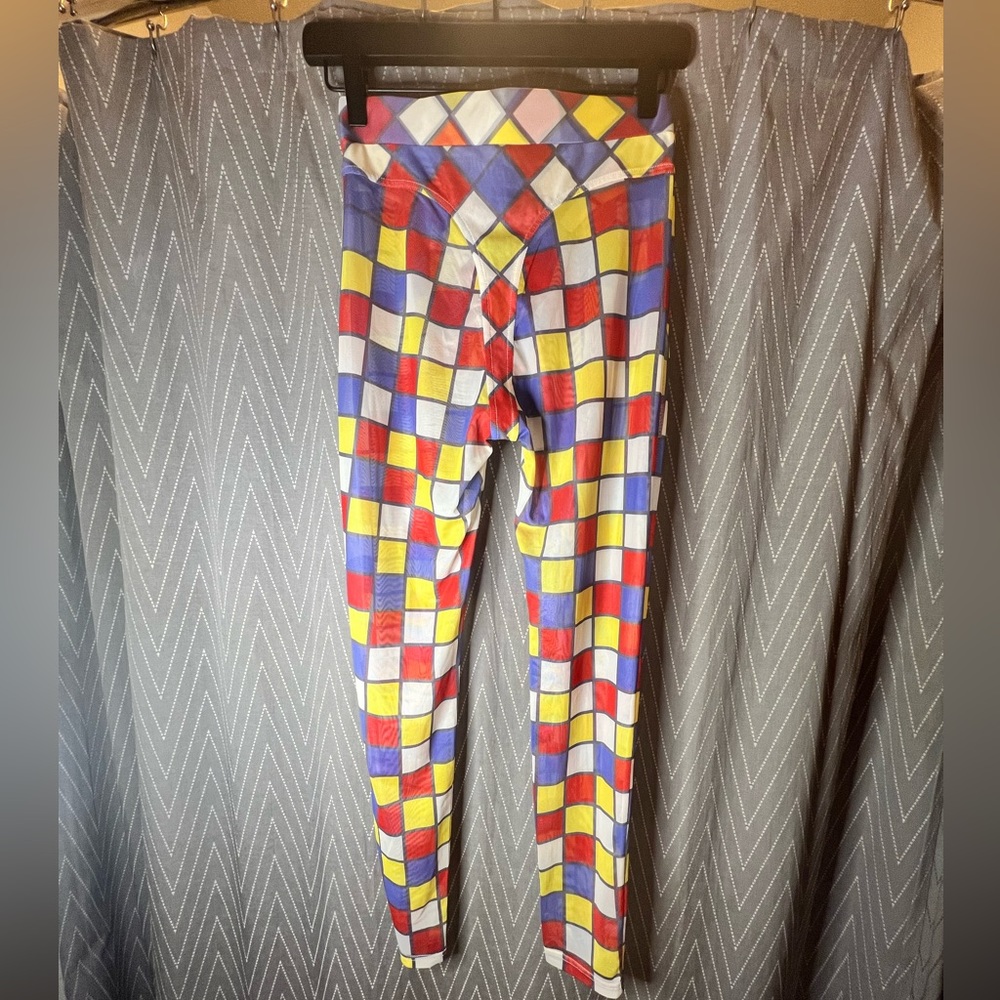 Fashion Brand Company Primary Check Mesh Thong Leggings
